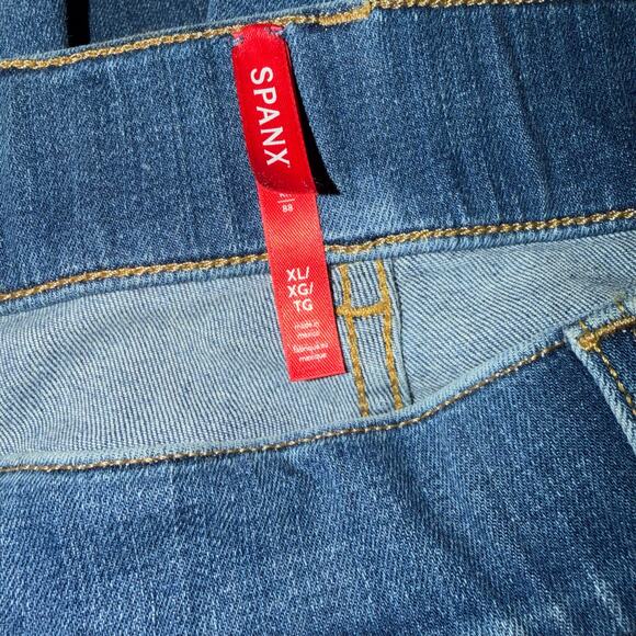 Spanx Wide Leg Jeans Women’s XL Vintage Indigo | High Rise Pull-On Denim - Picture 6 of 9